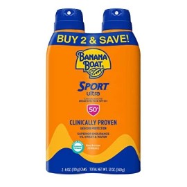 Banana Boat Sport Ultra Spf 50 Sunscreen Spray Twin Pack 6Oz Sweat Water Resi...