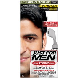 Just For Men Autostop, Gray Hair Coloring for Men with Comb Applicator - Rich Black, A-65, Pack of 12