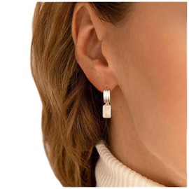 Yheakne Vintage Resin Square Drop Earrings C Shape Stud Earrings Rectangle Stud Earrings Geometric Acrylic Earrings Jewelry for Women and Girls Gifts