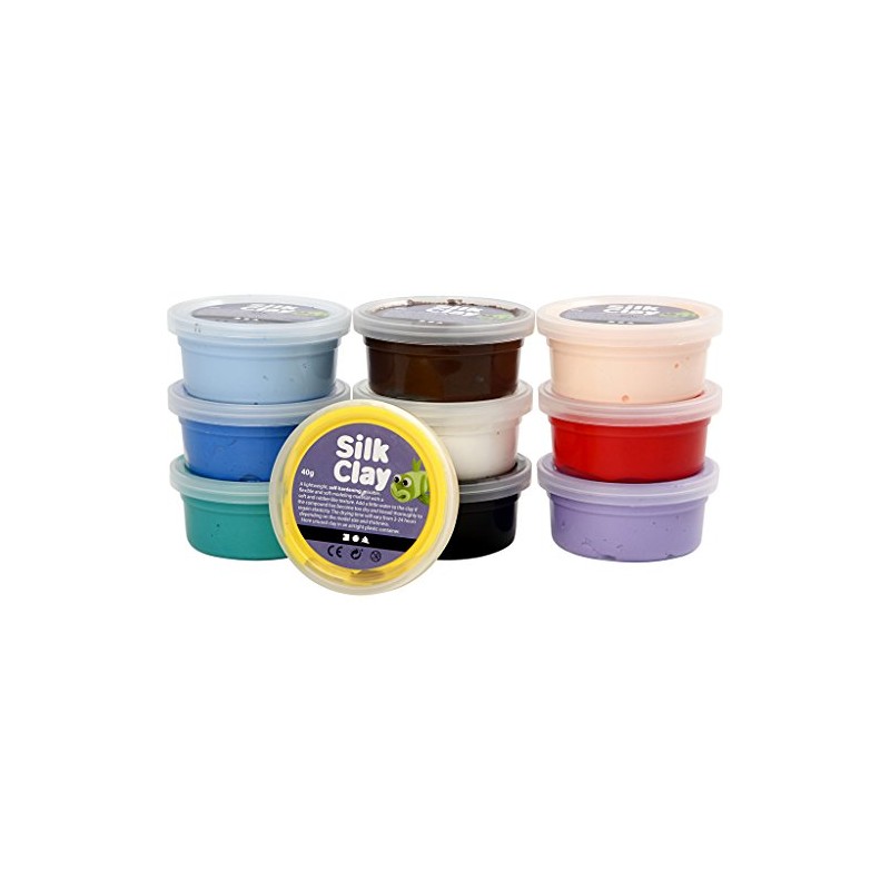 Silk Clay Basic I , Assorted Colours , 10 x