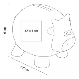 Promopcion Alcancía Vaca Mini Plástico Para Niños 6.5 X 6 Cm Ahorro