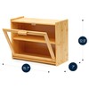 RoyalHouse Premium Bamboo Double Layer Bread Box With Clear Window,
