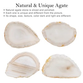 Cozy Tower Agate Knobs for Cabinets and Drawers, Unique Drawer Pulls and Knobs, Bifold Closet Door Knobs Dresser Knobs Kitchen Cabinet Hardware (Natural Color Agate)