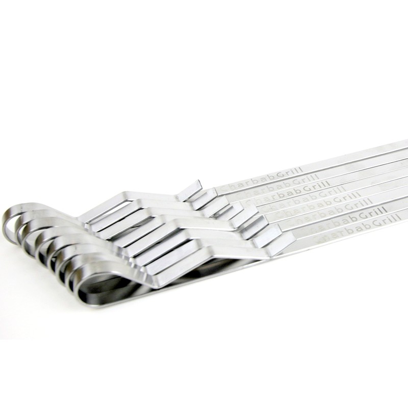 CharbabGrill 17-inch Premium Russian Shashlik Kebab Skewer Set of (48)