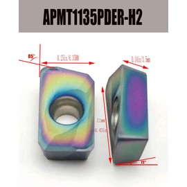 Zouzmin 10PCS APMT1135PDER-H2 Milling Inserts Turning Inserts Cutting Tools for BAP300R Milling Inserts Tool Holders Processing Quenched Steel, Stainless Steel,Bearing Steel, Gear Steel