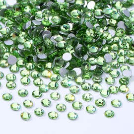 MEIBITE Meibite Light Green Flatback Rhinestones, Glass Rhinestones for Nail Art and Craft, Glue Fix, Loose Crystal Gemstones(Lt.Green, SS6, 2880pcs, 1.9-2.0mm)