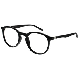 OPULIZE Met M60-1 -2.50 Long Distance Glasses Short Sightedness Slim Round Frame Spring Hinges Scratch-Resistant Black Men Women