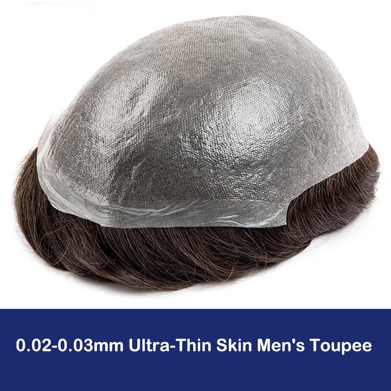 Men's Toupee Hair System for Men 0.02-0.03 mm Ultra-Thin Skin