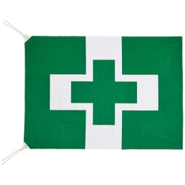 Green Cross Flag, Safety and Health Flag, Small, 27.6 x 39.4 inches (700 x 1000 mm), 250013