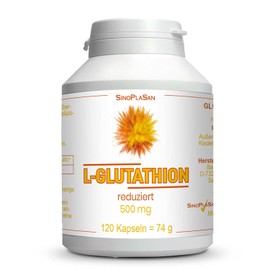 L-Glutathione Reduced || 500 mg per Capsule || 120 Capsules || Vegan || No Additives || SinoPlaSan
