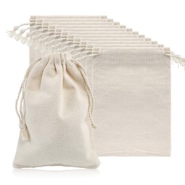 Naler Bolsas de Regalo Joyas, Abalorios, Almacenamiento para Recuerdos de Boda, 12pcs Burlap Canvas, 10 x 15cm