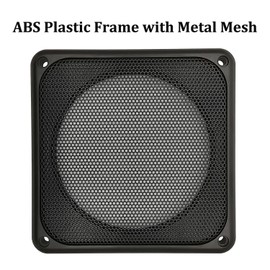 amooma 4" Speaker Grill Covers, One Piece Design Speaker Subwoofer Guard Protector, ABS Plastic Frame with Metal Mesh, Square, Black - 2Pcs