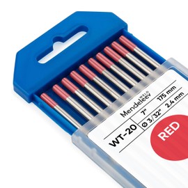 WT-20 RED 3/32" Tungsten Electrode TIG Welding 10-Pack (2% Thoriated EWTh-2)
