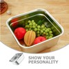 ULTECHNOVO Stainless Steel Washing Basin Square Mixing Bowl for Fruit