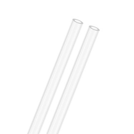 M METERXITY 2-Pack Clear Plastic Tube, 3mm[0.12"] ID x 5mm[0.2"] OD High Impact Rigid Polycarbonate Round Pipes for Water Plumbing/Lighting/Aquariums/Models, Plastic Tubing [305mm/12IN]