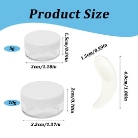 MOLZINY Pack of 6 with Mini Spoon Cream Containers Plastic Cream Jars for Filling Empty Round Lip Balm Container Travel Ointment Jar Cream Jars for Filling Lotion Cream Mini Candles Cosmetics