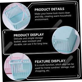 STOBAZA 3pcs Storage Basket Kids Shopping Basket Mini Grocery Basket Fruit Vegetable Basket Mini Plastic Baskets Mini Shopping Basket Containers for Fruit Square Small Basket