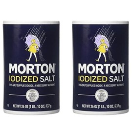 Mortons Iodized Salt - 26 oz (2 Pack) w/JS REDHOK DEALZ Sticker