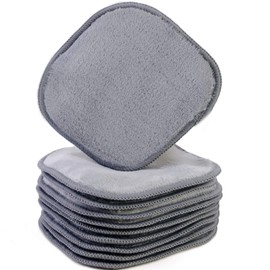 Polyte - Toalla facial desmaquillante de microfibra - Hipoalergénica y sin elementos químicos - Premium - Gris (13 x 13 cm) Pack de 10