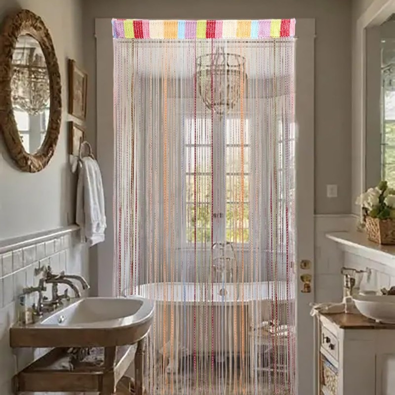 200 x 100 cm Thread Curtain, Colourful Glitter Fly Curtain,