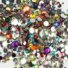 1000pcs 2mm-5mm or Mixed Size Resin Rhinestones 20 Colours Diamantes (4mm, Mixed)