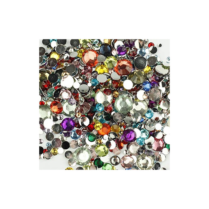 1000pcs 2mm-5mm or Mixed Size Resin Rhinestones 20 Colours Diamantes