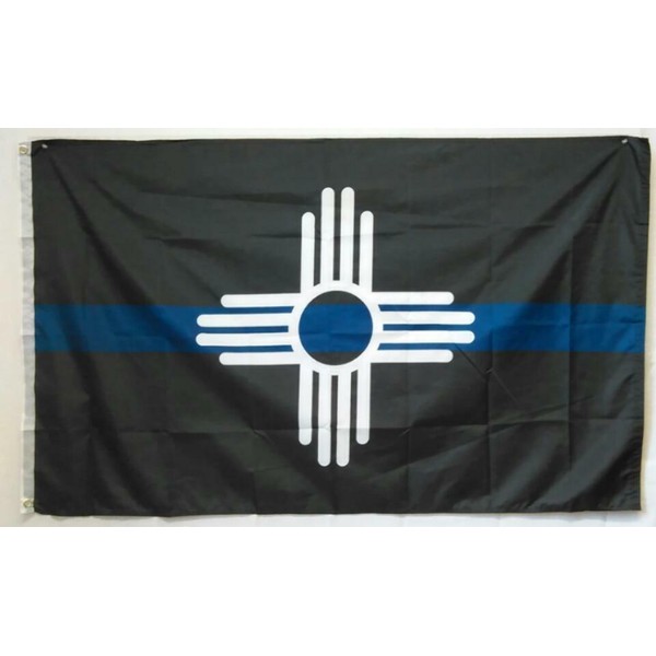 3X5 NEW MEXICO THIN BLUE LINE POLICE FLAG GROMMETS 100D