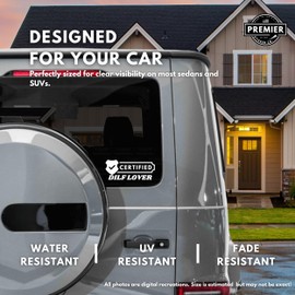 Certified DILF Lover - Funny Vinyl Decal Bumper Sticker for Car, Wall, Window, Vehicle, Weather Resistant, Joke, Humor, Comedy, Meme, Prank, Hilarious, Gag Gift (Black)