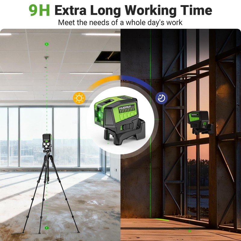 HUEPAR 2 Point and Cross Line Self Leveling Laser Alignment