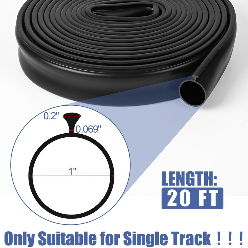 20FT Garage Door Seals Bottom Rubber, 0.2" Triangle Weather Stripping