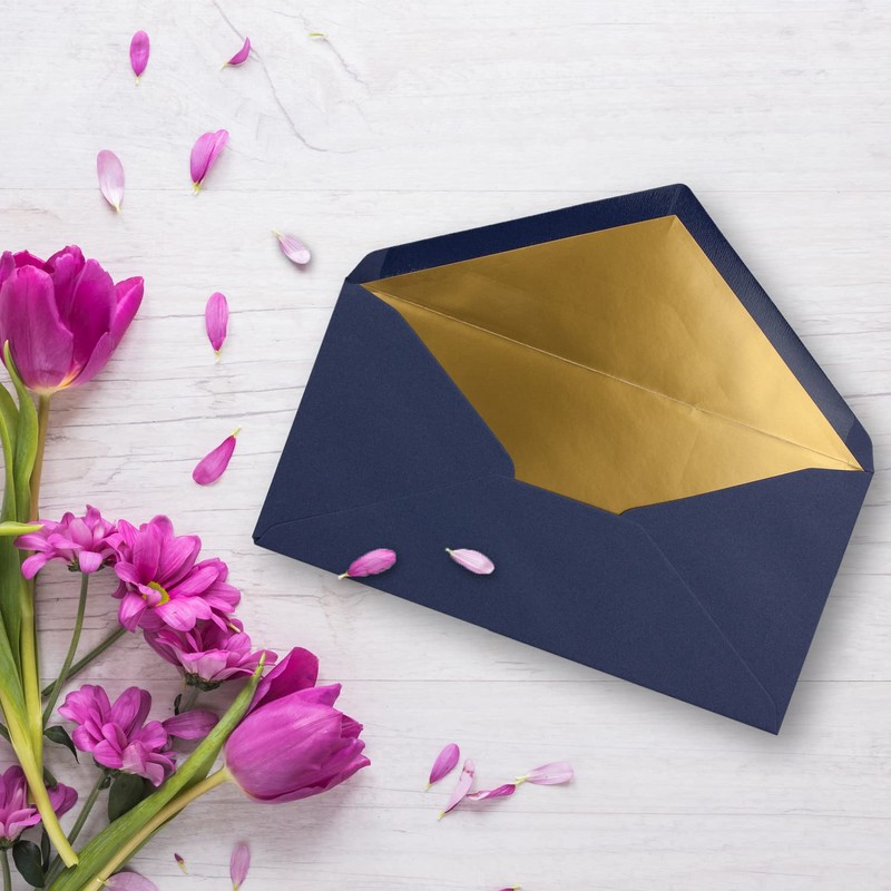 Envelopes size DIN Long, gummed, wet seal, Gold / Silver