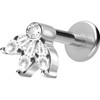 PIERCINGLINE Titanium Lotus Blossom Labret with Internal Thread, Lip/Nose/Ear/Helix Piercing