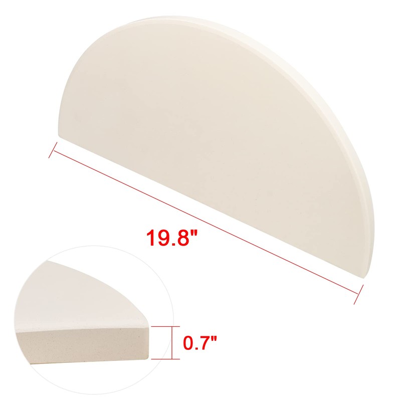 Quantfire Half-Moon Ceramic Heat Deflector Plates for Kamado Joe Big