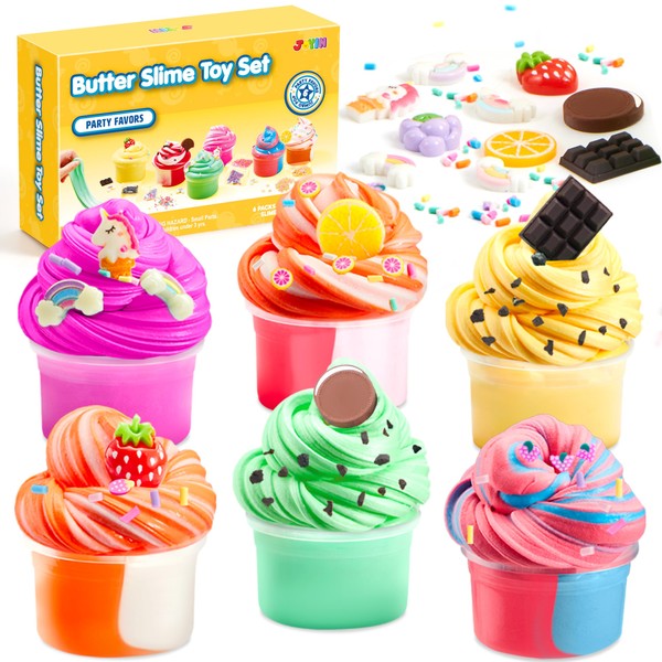 JOYIN 6 Pack Butter Slime - Soft, Non-Sticky, Mess-Free, Stress