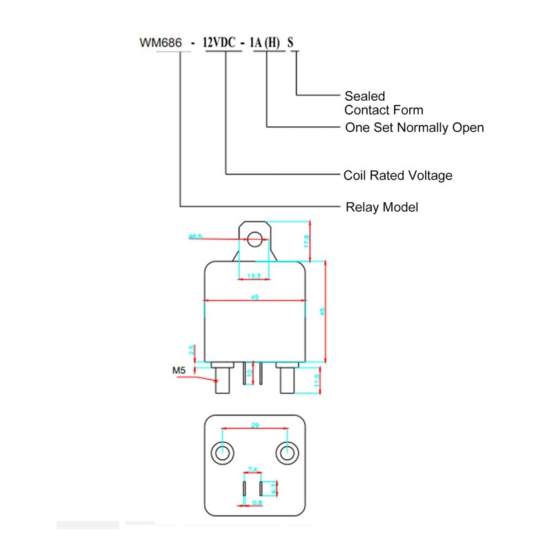 Car Relay 12V 250A Starter Relay 4 Pin Normal Open
