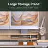 WELL WENG Bamboo Dual Monitor Stand with Storage, Curved Double