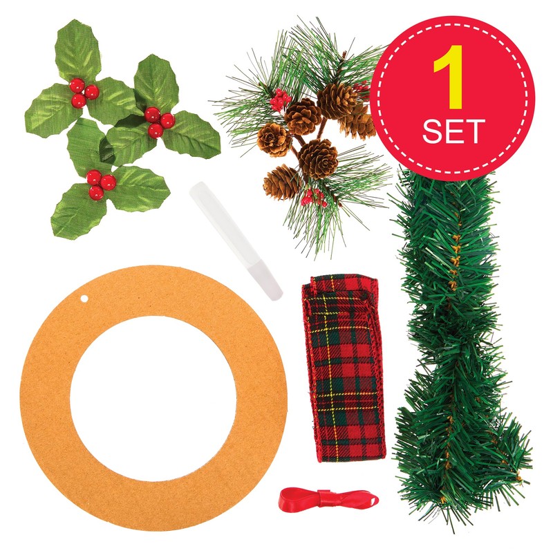 Baker Ross FX888 Artificial Christmas Wreath Craft Kit - Christmas