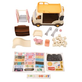 School Bus Toy High Simulation Plastic Improve Hand Eye Coordination Play House Bus Model Toy for Kids Children