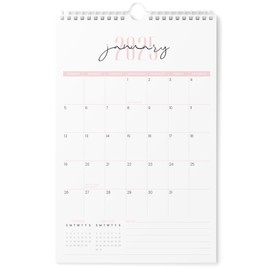 Karto Wall Calendar 2025 - Vertical 11x17 inch Runs Until June 2026 - Boost Your Productivity and Easy Planning with the Aesthetic Monthly Calendar - Two Font Pink