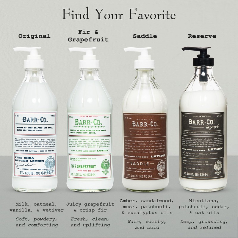 BARR-CO. Original Scent Shea Butter Lotion for Dry Skin Set,