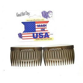 Good Hair Days Side Hair Combs, 2 7/8", 2 Pack, Tortoise Brown