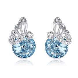 Kruckel Butterfly Earrings - Stunning Brilliant-cut Sparkly Clear Austrian Crystals, Sterling Silver Jewelry for Women, Easy - Wear Fashion Design Accesory Packed with Durable Jewelry Box