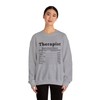 Therapist Nutrition Facts Sweatshirt Gift for Therapists Cozy Crewneck for