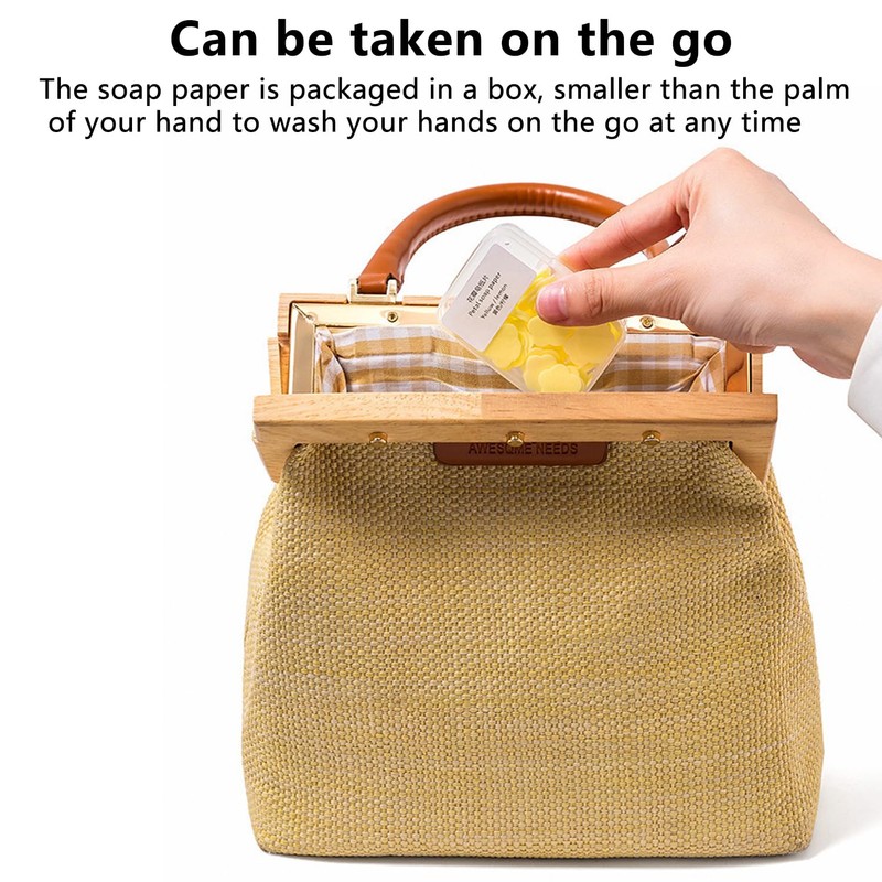 Portable Hand Washing Soap Sheets, 400 Travel-Sized Dissolvable Cleansing Sheets,