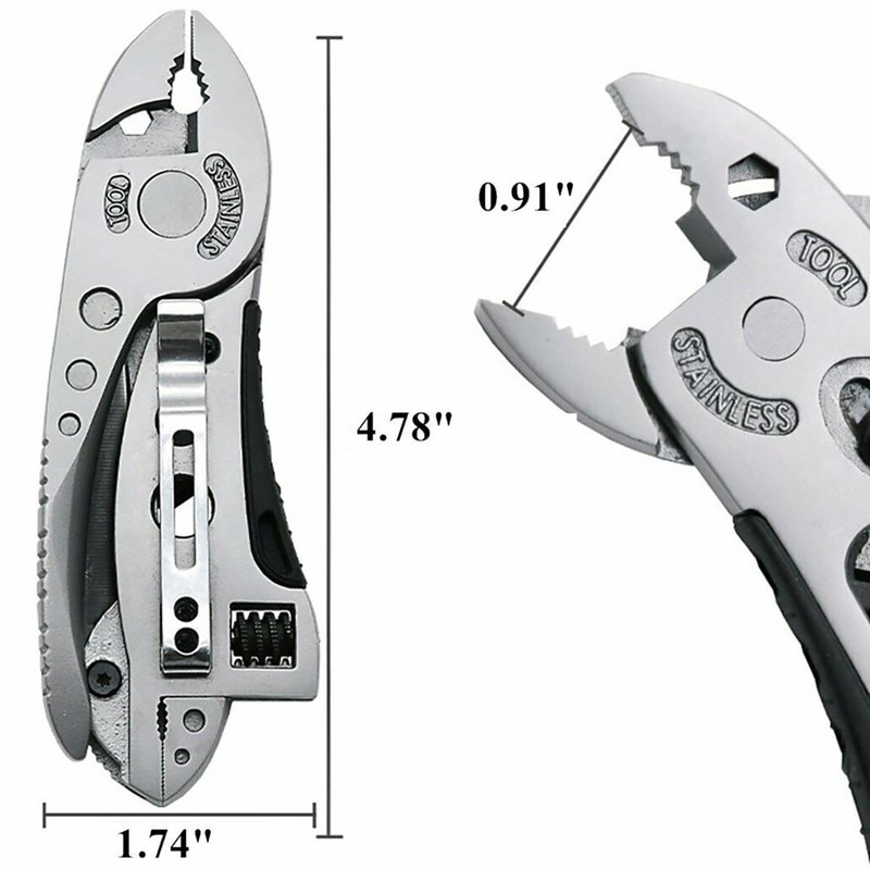 WANGCL Multitool Wrench with 7 Tools Portable Folding Multifunctional Adjustable