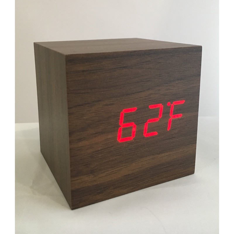 Excelsior Worldwide Limited Wooden 'Box' Clock with LED and Sound