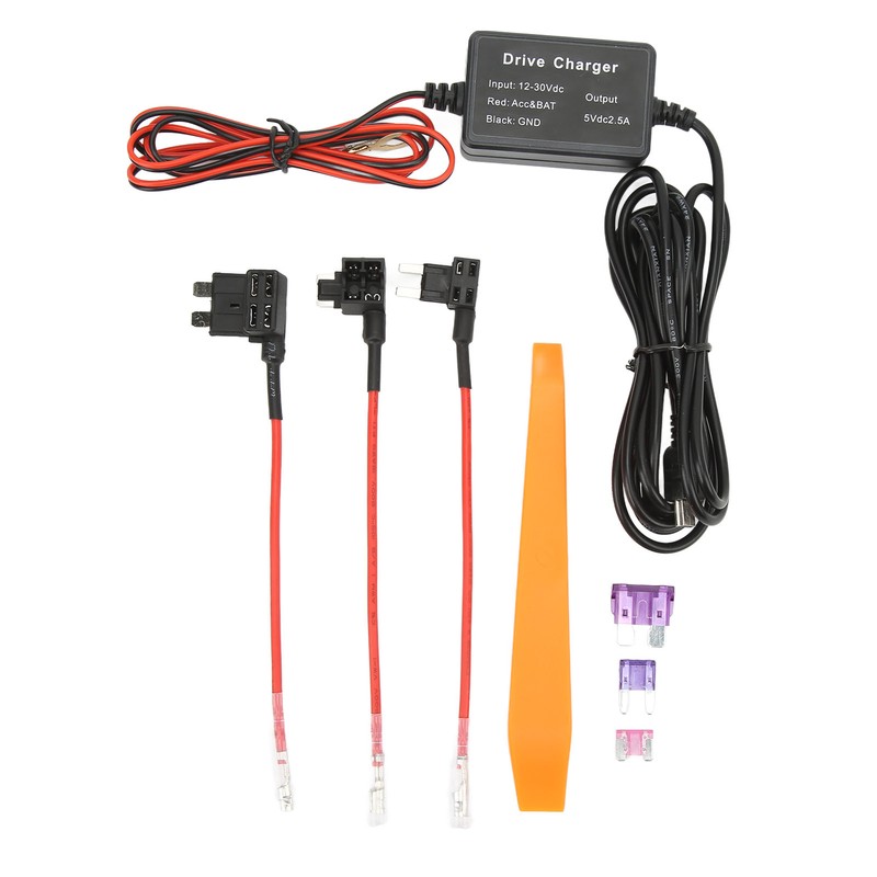Dash Cam Hardwire Kit MINI USB Adapter High Security 12V‑30V