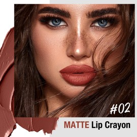 Boobeen Matte Nude Lipstick Lip Liner, High Pigmented Velvety Creamy Lipstick Lipliner for Women, Matte Lip Color with Smooth, Full Coverage, Easy to Color