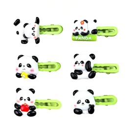 KGDUYC Pack of 6 hair clips girls - hair clips children, cute hair clips, fashionable hair accessories for girls, cute panda hair clip, cute animal hair clips set, non-slip metal press studs