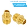 PATIKIL Brass Flare Coupling Fitting, 2 Pcs 1/4" Male NPT